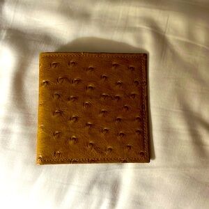 Genuine, leather faux ostrich 10 card holder and wallet